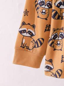 SHEIN Bộ trang phục phối màu gấu trúc và gấu nâu hoạt hình dễ thương cho bé trai 2 món, mặc thường ngày - Nhiều màu - Xem 7