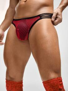 Ropa interior transparente y sexy con diseño calado para hombres