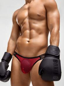 Ropa interior transparente y sexy con diseño calado para hombres