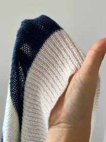 SHEIN Unity 女式宽条纹落肩前开休闲开衫，秋冬