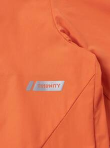 Manfinity Sport Corelite Chaqueta deportiva casual con capucha y estampado de letras de estilo novio, de manga larga, para primavera y otoño, chaqueta deportiva de manga larga naranja - Naranja Coral - Ver 5