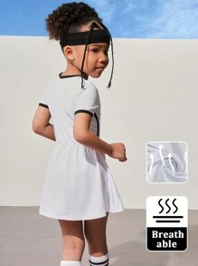 SHEIN Fete Vintage Font Letter Print Rochie Sport Pentru Yoga, Tenis, Badminton, Golf