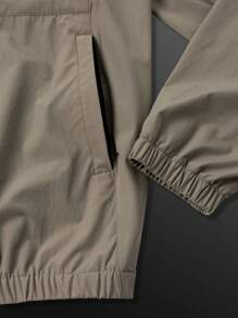 Coreblaze Boyfriend Style Men's Letter Print Zip-Up Casual Fitness Sports Jacket,Gym Clothes Zip Up Sports Jacket - Army Green - View 4