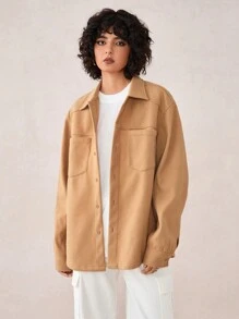 Chaqueta casual de manga larga con cuello alto y corte holgado para hombre, adecuada para otoño e invierno
