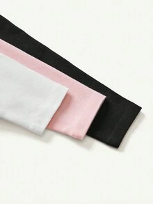 Cozy Pixies 3 件套女婴休闲松紧腰纯色紧身裤 - 粉色 - 查看 5