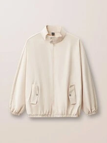 Manfinity VCAY Men's Slim Fit Casual Batwing Jacket, Suitable For Autumn, For Fall Winter - Apricot - View 6