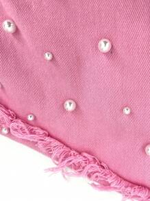 Slaydiva Plus Flap Pocket Drop Shoulder Raw Hem Coat - Pink - View 4