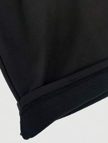 Slaydiva Plus Graphic Print Kangaroo Pocket Drawstring Hoodie Dress - Black - View 6