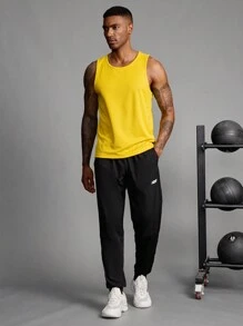 Manfinity Sport Streetwear Boyfriend Style Men's Contrast Color Patchwork Front Tie Pocket Minimalist Sports Pants