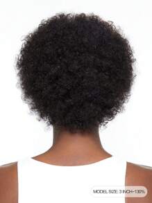 精灵短发真人假发短非洲卷发假发 1B 真发替换假发便宜假发适合初学者佩戴外出假发 - S1 - 查看 2