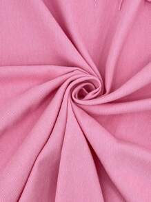 Slaydiva Plus Flap Pocket Drop Shoulder Raw Hem Coat - Pink - View 5