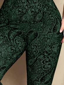 EMERY ROSE Quần thường ngày cỡ lớn dành cho nữ có họa tiết Paisley - Màu xanh lá cây đậm - Xem 4