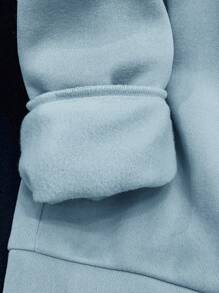 SHEIN 日常休闲青少年男童蓝色布料卫衣，几何图案拼接细节，圆领长袖，卫衣，浅蓝色卫衣设计，儿童男童，可爱纯色卫衣，天蓝色衬衫，青少年长袖，冬季套装，冬季服装，秋季服装，所有服装