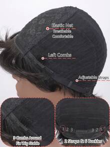 Korte Pixie Cut Wig Menselijk Haar Goedkoop Natuurlijke Golven Lijmloos Aan te Brengen & Te Gaan Menselijk Haar Pruiken Voor Vrouwen Dagelijks Gebruik Machinaal Gemaakt Natuurlijke Zwarte Kleur