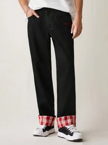 Manfinity VCAY Pantalones rectos holgados casuales de retazos para hombre - Multicolor - Ver 1