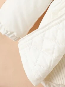 Ropa de abrigo diaria informal con capucha y forro polar grueso para niñas bebé, elegante blanco, otoño/invierno