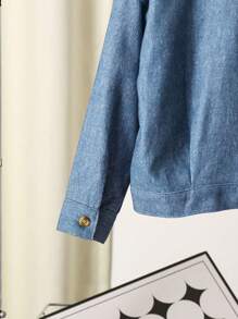 Autumn Cool Casual Young Girl Eyelet Lace-Up Long Sleeve Jacket - Multicolor - View 5