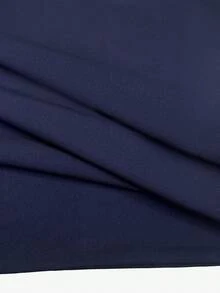 XLLAIS Small Round Neck Short Sleeve Solid Basic Skinny Women Casual T-Shirt - Blue - View 6