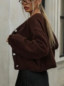 Aveloria Modichic 宽松纹理色块针织开衫毛衣超大毛衣