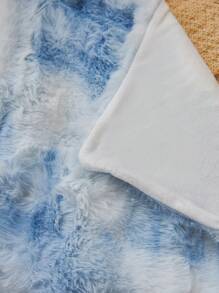 1pc Blue Tie Dye Decorative Faux Rabbit Fur Cushion Cover Without Filler, Modern Flannelette  Fuzzy Plush Throw Pillow Cover Zipper Closure For Home, For Sofa, Living Room - Blue - View 8