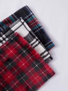 3 piezas Pantalones de pijama con cuadros para mujer, para otoño/invierno