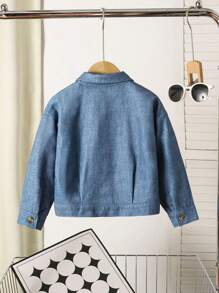 Autumn Cool Casual Young Girl Eyelet Lace-Up Long Sleeve Jacket - Multicolor - View 2