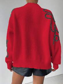 Chiquease Women's Front Button Long Sleeve Striped Patchwork Casual Blouse Fall Cloth For Women - Red - View 2