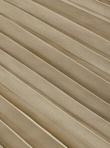 SHEIN MOD 1 套女式领口无袖纽扣上衣时尚短裙背心百褶裙套装，秋季服装，卡其色服装，返校服装，复古服装，上衣和裙子套装，女士秋季套装 - 卡其色 - 查看 7