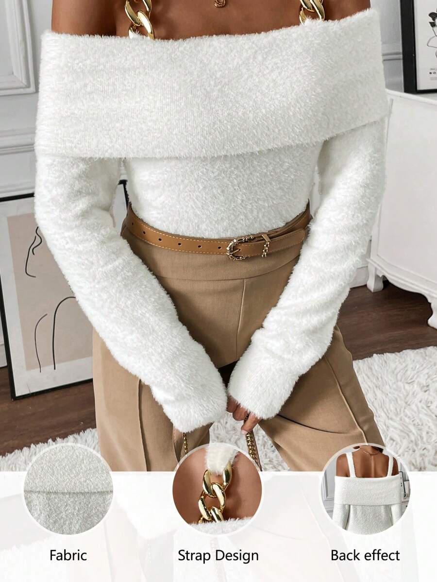 Chiquease Women's Sleeveless Backless Long Sleeve Soft Elegant Charm Sweater, Knit Pullover Fall Winter - Beige - View 1