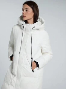 LYSMO Women's Casual Long Hooded Feathers& Down Coat, Winter