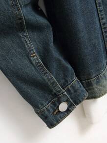 Manfinity Homme Chaqueta de mezclilla de uso diario informal de manga larga para hombres, primavera y otoño