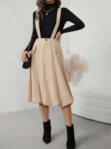 Chiquease Women Casual Midi Hem Suspender Dress