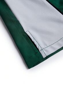 TaskEZ V-Neck Short Sleeve Pocket Color Block Minimalist Work Uniform Scrub Top For Staff - Multicolor - View 5