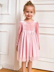 PrepCrw Vestido tejido de manga larga holgado con estilo académico de bloques de color para niñas jóvenes en otoño/invierno, de vuelta al colegio