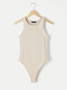 SHEIN BASICS 3 件套女士休闲圆领无袖紧身纯色针织紧身衣 - 彩色 - 查看 4