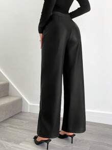 SHEIN X Belinda SHEIN Essnce Women's Casual Straight-Leg Trousers, Chic Street Style Versatile Pants