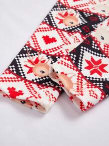 Girls Cute Christmas Pattern Comfortable Long Leggings - Multicolor - View 6