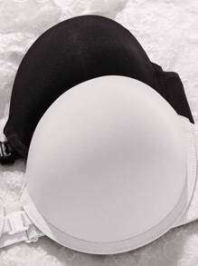 2pcs/Set Women's Solid Color Strapless Bra - Multicolor - View 6