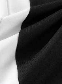 PAVTROS Y2K 男士休闲标语印花抽绳腰喇叭运动裤，万圣节服装，秋季男士服装，舒适百搭街头喇叭运动裤 - 黑與白 - 查看 4