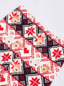 Girls Cute Christmas Pattern Comfortable Long Leggings - Multicolor - View 5