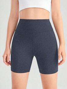 SHEIN กางเกงขาสั้นสปอร์ตรัดรูป สำหรับวัยรุ่นหญิง สำหรับการวิ่ง, ฟิตเนส, ปั่นจักรยาน, โยคะ, การเดินป่า, ออกกำลังกาย - แห้งเร็ว, สไตล์ทันสมัย, หลากหลาย, สีเทาคลาสสิก - สีเทาอ่อน - ดู 4