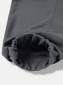 Manfinity Running Quần thể thao cạp rút in khẩu hiệu phong cách bạn trai dành cho nam - Màu xám đen - Xem 6