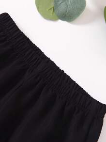 SHEIN Genkimix Kids 2pcs/Set Young Boys Color Block Round Neck Short Sleeve T-Shirt And Comfortable Color Block Loose Straight Leg Pants, Spring Summer Casual Outfit - Multicolor - View 6