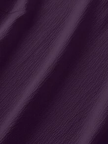 Rometta Plus Size Women's Summer Solid Color Frill Trim Round Neck Cap Sleeve Casual Blouse - Purple - View 3