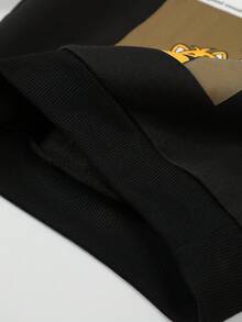 SHEIN Bộ 2 quần áo nỉ in hình động vật hoạt hình thoải mái, phong cách đa năng, mềm mại dày cho bé trai, thích hợp mặc hàng ngày, đi học, ngoài trời, thể thao, mùa thu đông, quần áo mùa thu - Nhiều màu - Xem 9