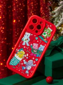 SHEIN X Care Bears Funda de teléfono móvil con estampado de dibujos animados en rojo - Edición Navideña REGALOS