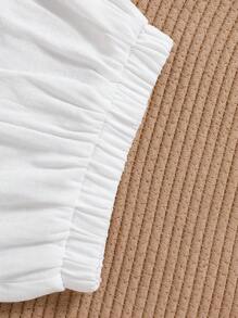 SHEIN Playful Pals 男婴纽扣长袖衬衫、圆领无袖背心和松紧腰短裤 3 件套服装 - 灰色 - 查看 6