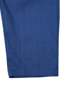 Manfinity Mode Men's Straight-Cut Casual Trouser With Side Pockets - Navy Blue - View 5
