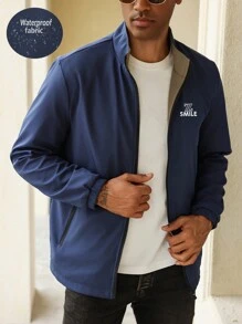 Manfinity Homme Chaqueta con cremallera informal de manga larga para hombre, otoño/invierno