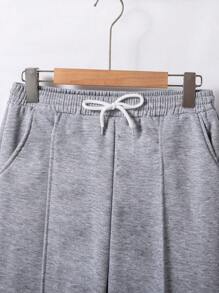 Teen Boys Knit Sweatpants, Street Style - Grey - View 4